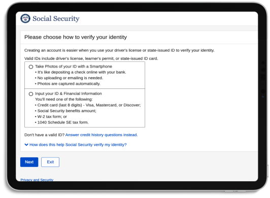 iPad Verification Options